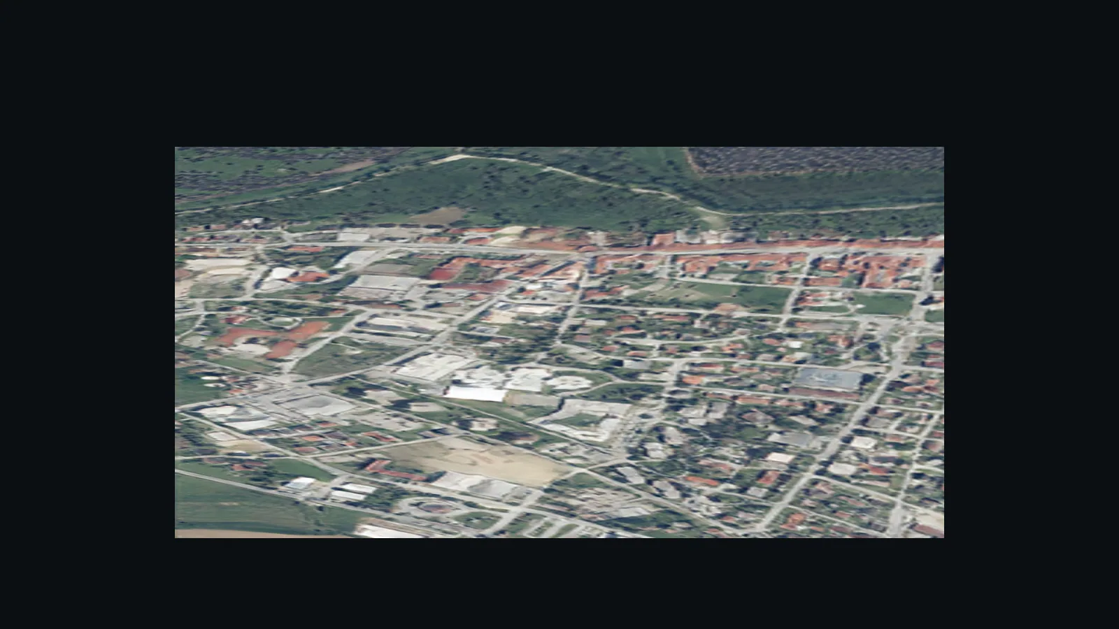 Schematic oblique view: the generated image draped over a stylized wireframe relief — not real height data