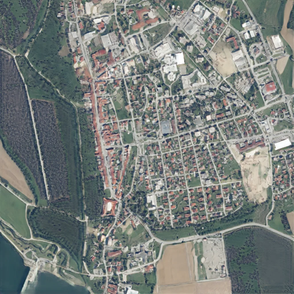 Generated 2.5 meters-per-pixel output of the same Brežice scene