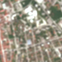 Bicubic upsample of the Sentinel-2 benchmark input — soft, blocky